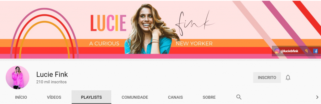 Canal do Youtube Lucie Fink